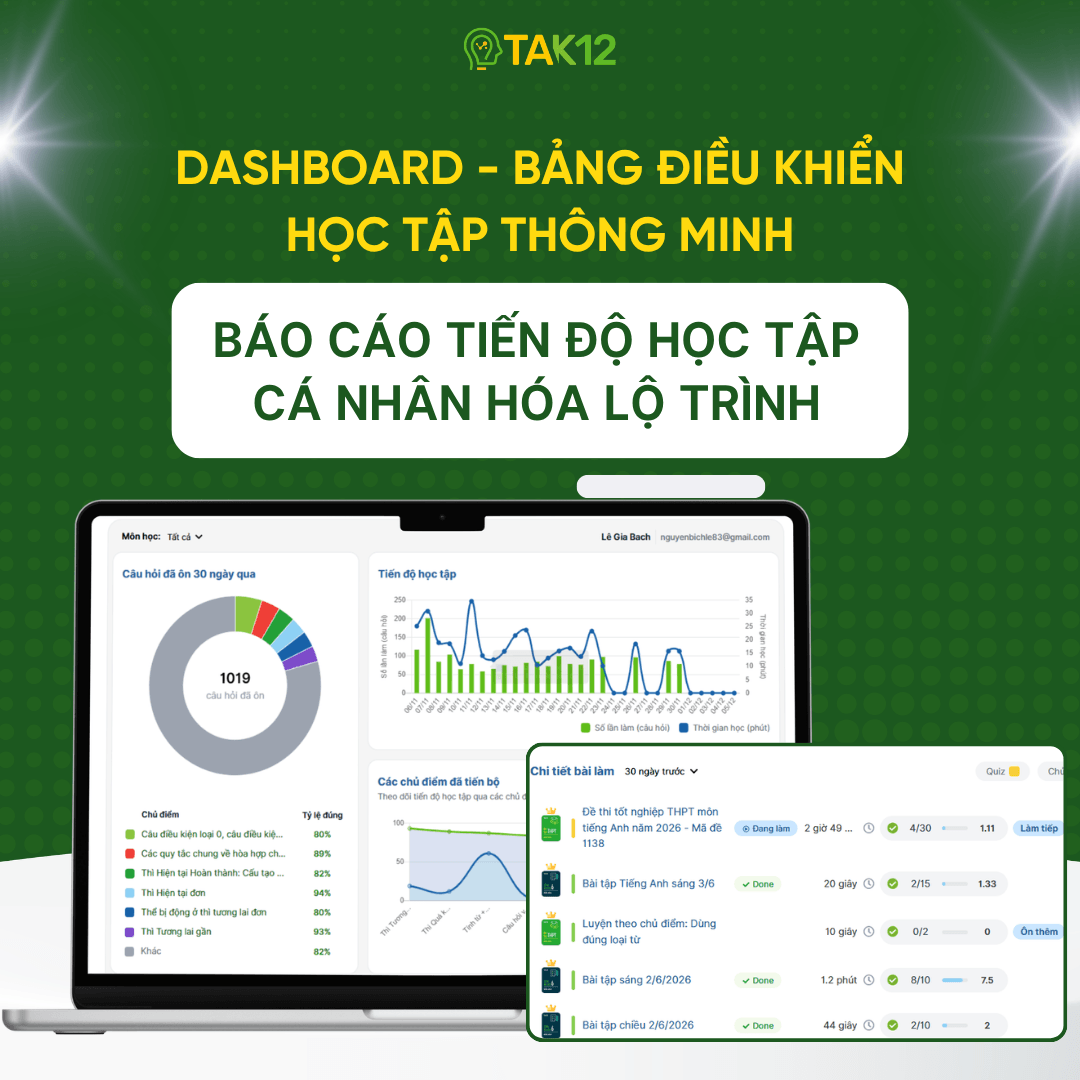 dashboard tr&ecirc;n tak12